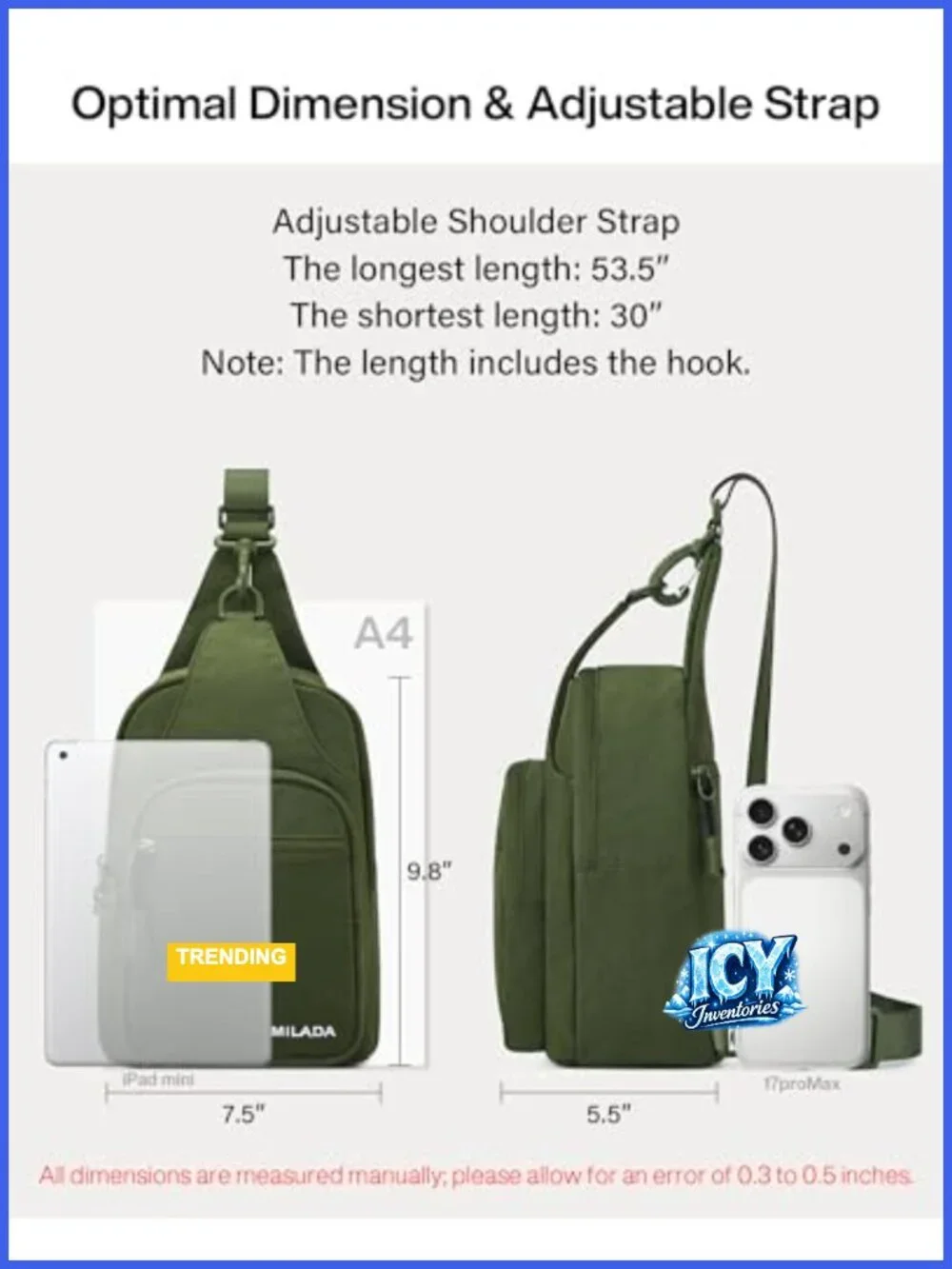 RFID Blocking Anti-Theft Crossbody Sling Bag Women Travel Hands-Free Adjustable